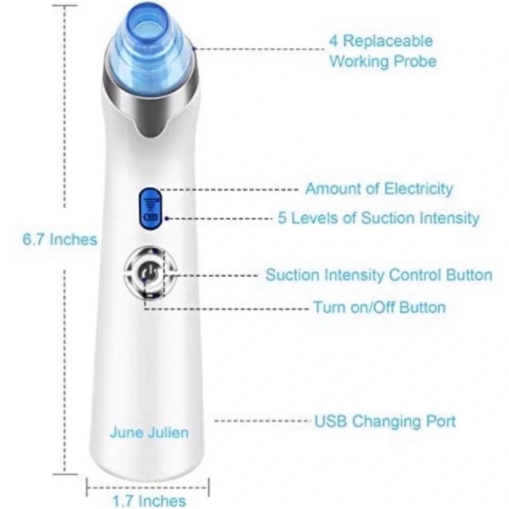 NEW Blackhead Remover Vacuum and Wrinkle Smoother Blue White